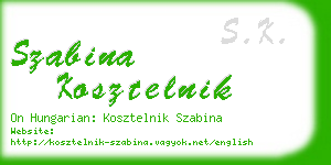 szabina kosztelnik business card